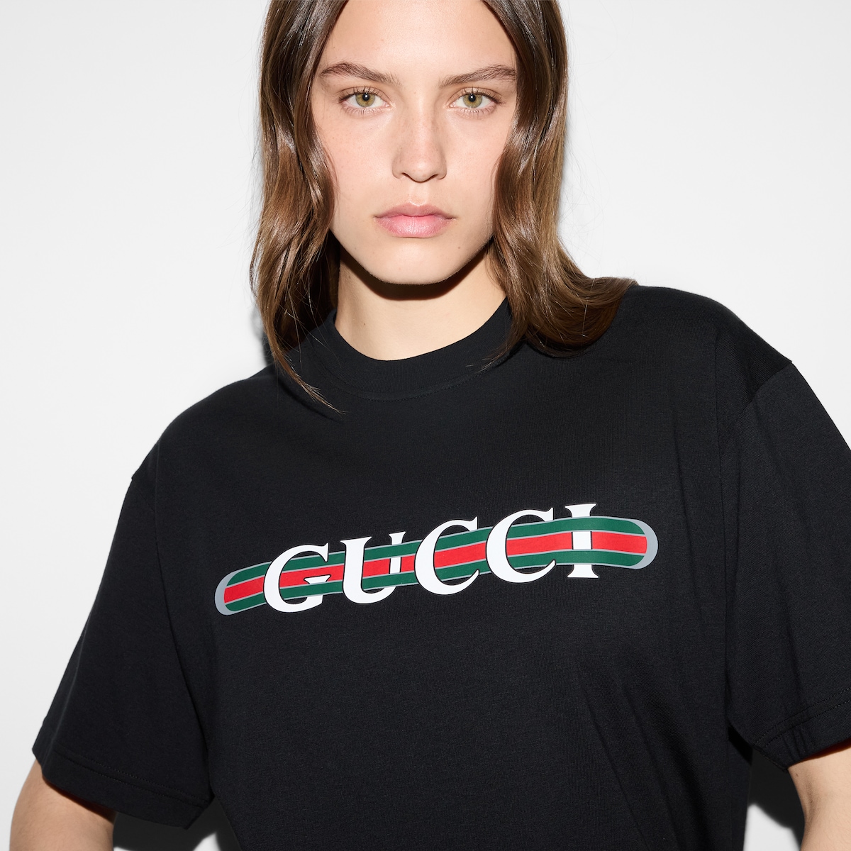 コットンジャージー プリント Tシャツ ・ブラック | GUCCI公式