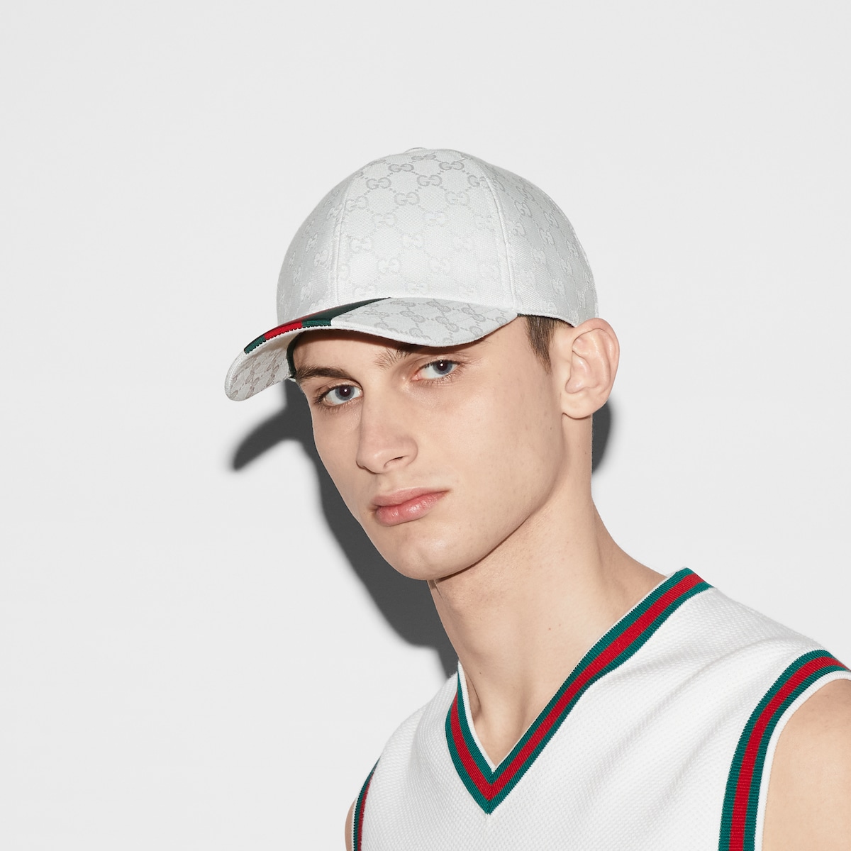 GG canvas baseball hat in white | GUCCI® GR