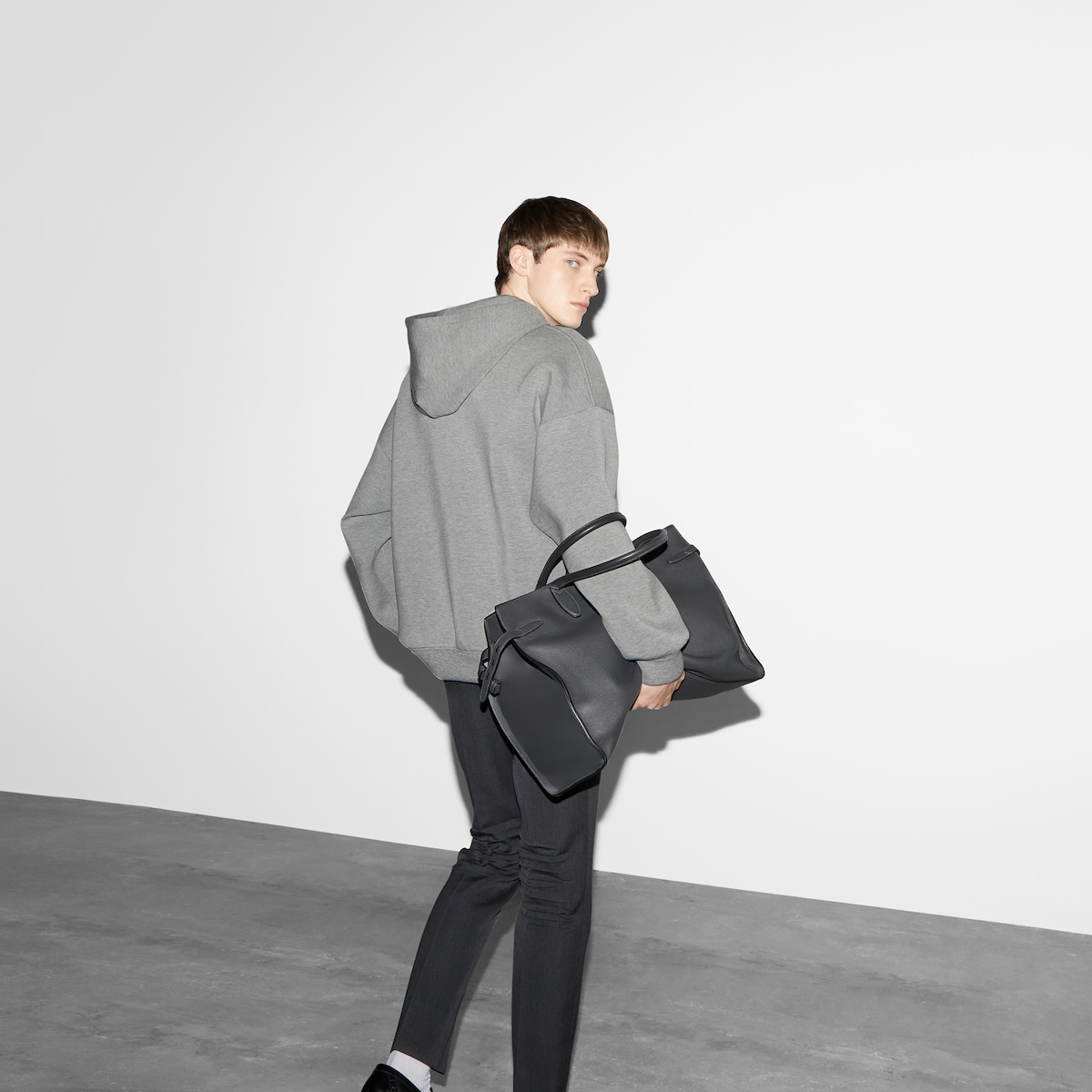 Viscose jersey sweatshirt with embroidery in grey | GUCCI® US