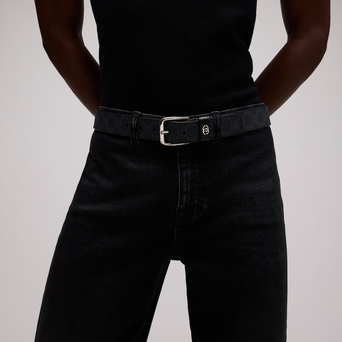 Belt with Interlocking G detail in black Supreme - thumbnail 2