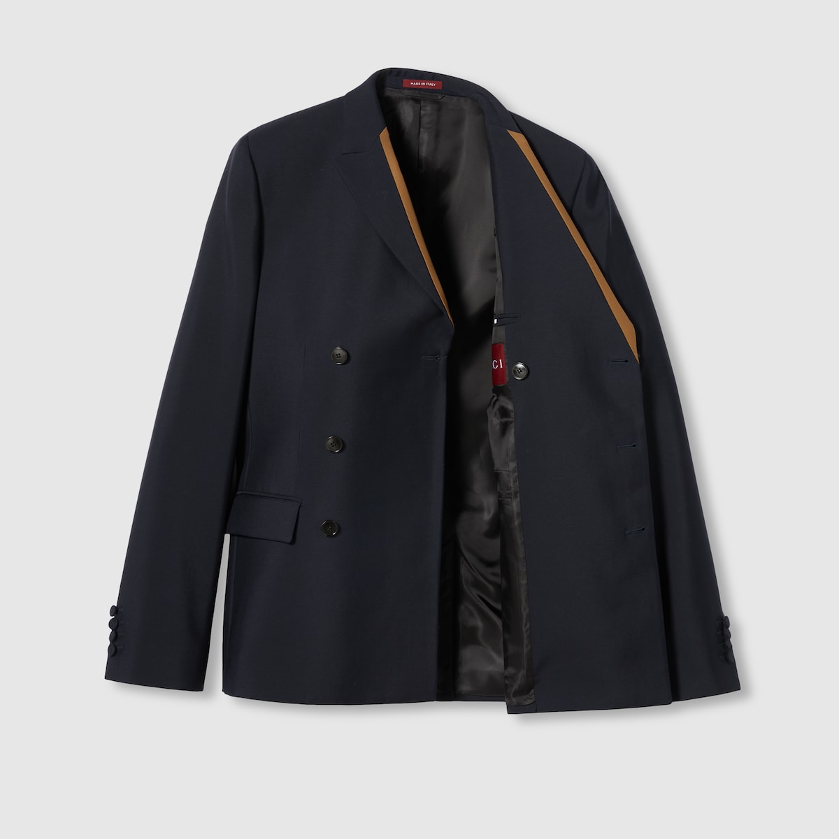 Fitted wool jacket in dark blue GUCCI MX