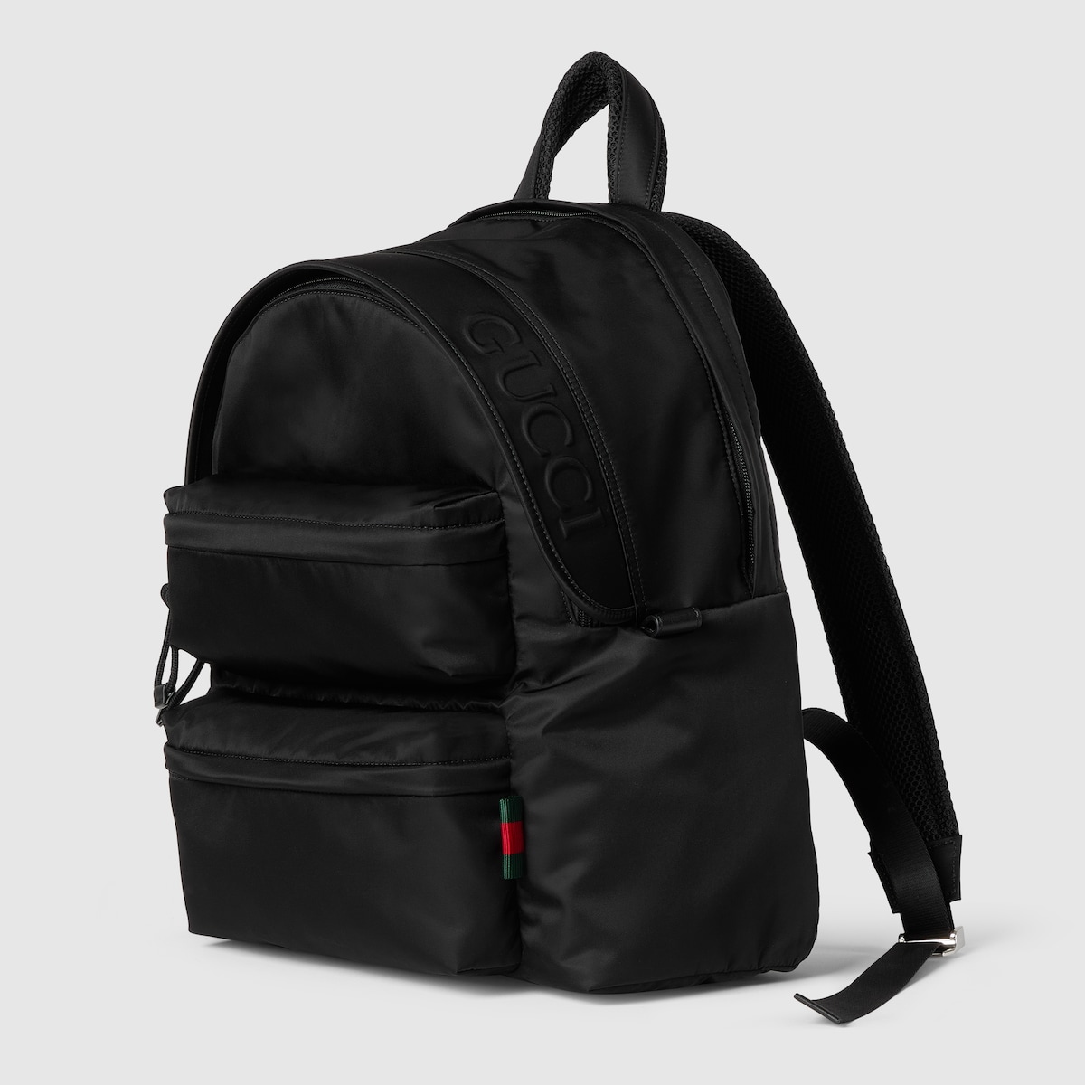 Medium backpack with Gucci logo in black nylon GUCCI US