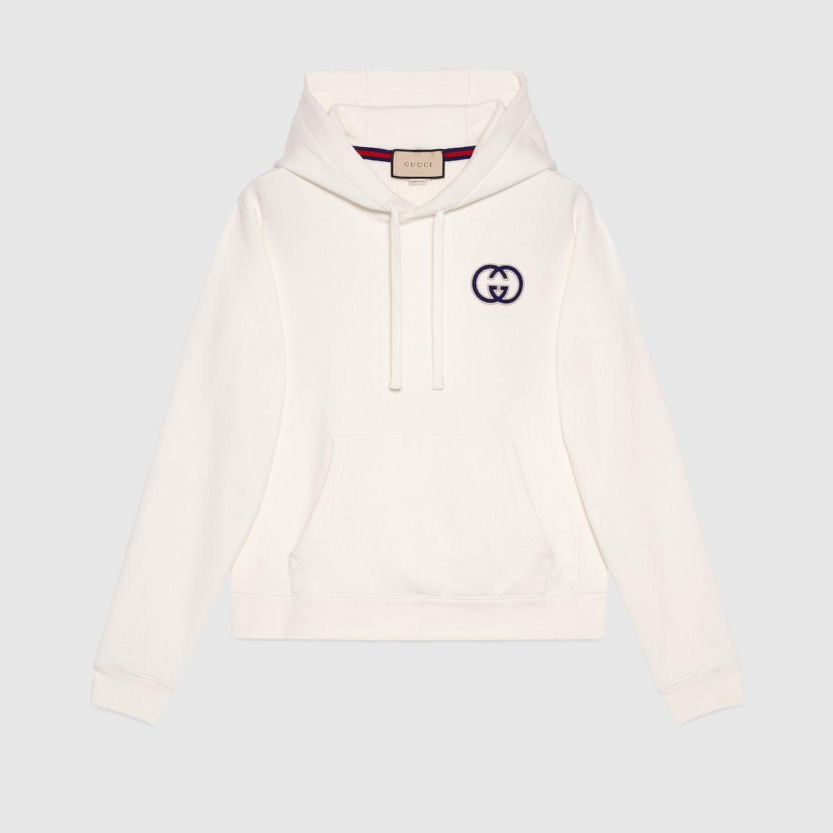 パーカー・フーディ Cotton sweatshirt with logo on the back Cotton jersey hooded sweatshirt in off white | GUCCI® US