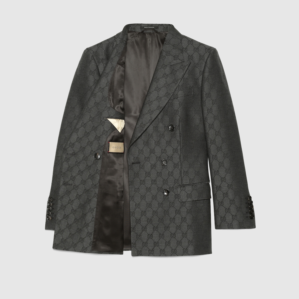 GG wool jacquard jacket in dark grey GUCCI US