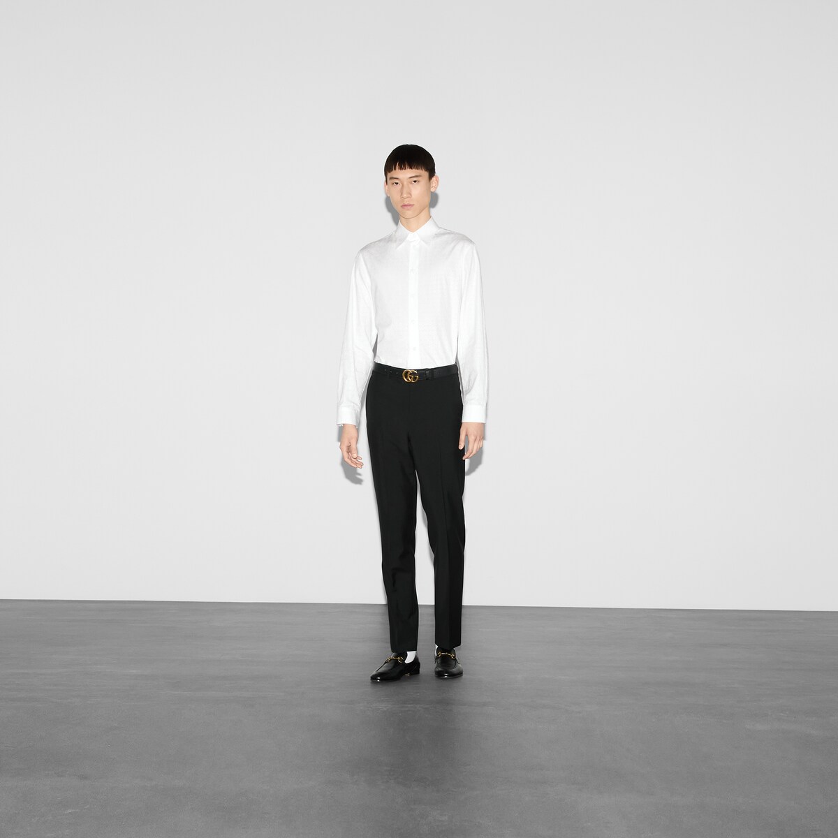 Horsebit jacquard cotton shirt