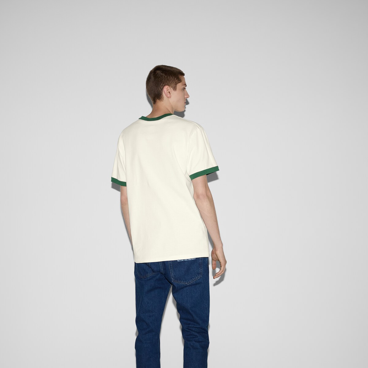 GUCCI エンブロイダリー コットンジャージー Tシャツオフホワイト 