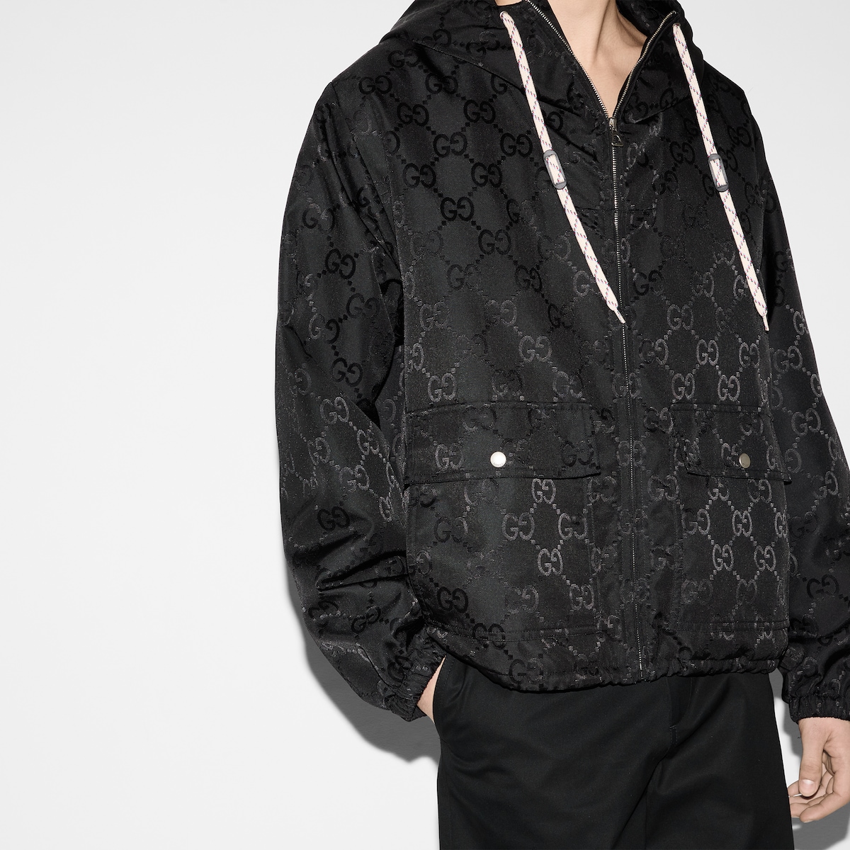 GG nylon canvas jacket in black | GUCCI® US