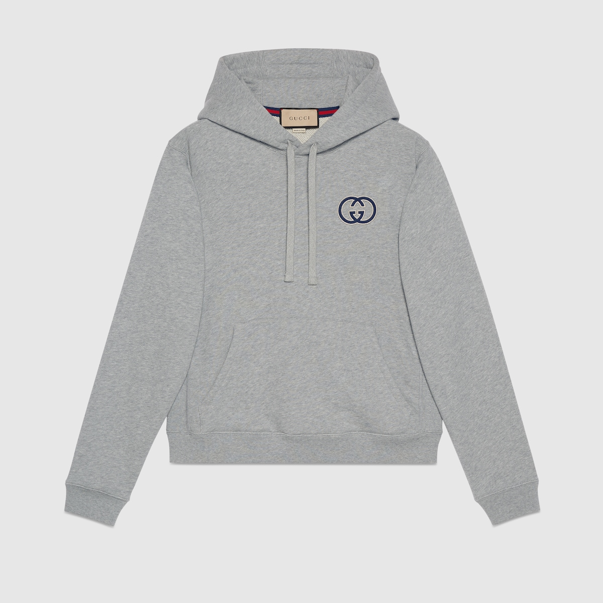 スウェット・トレーナー GUCCI Cotton hooded sweatshirt GREY MELANGE/MC Cotton jersey hooded sweatshirt in gray | GUCCI® NL