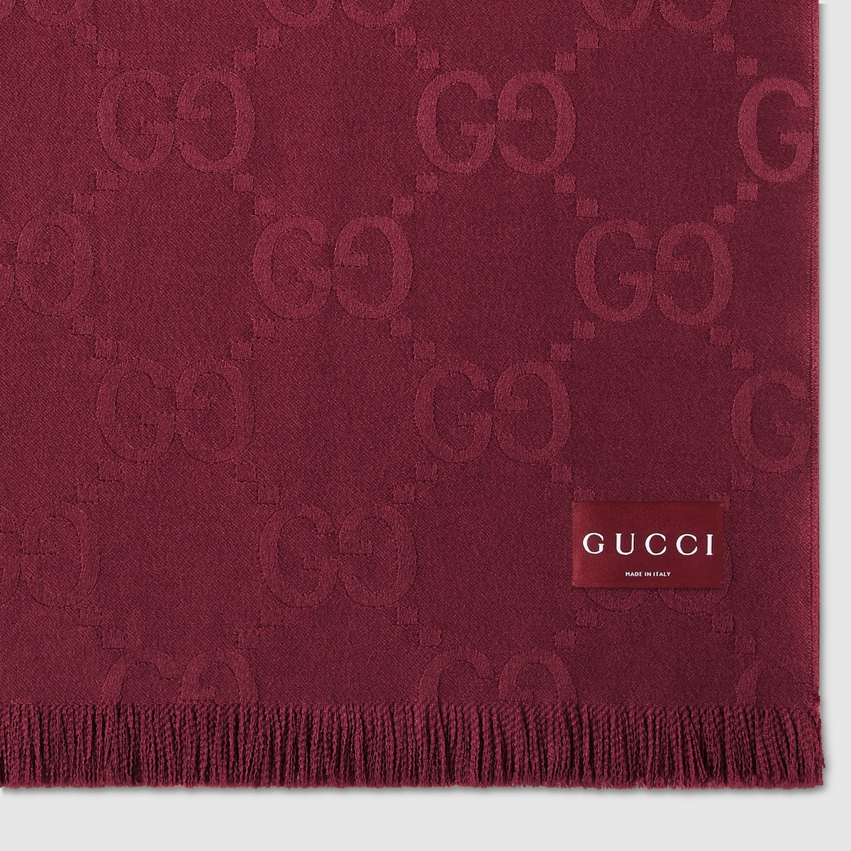 GG wool and silk blanket in Rosso Ancora red | GUCCI® US