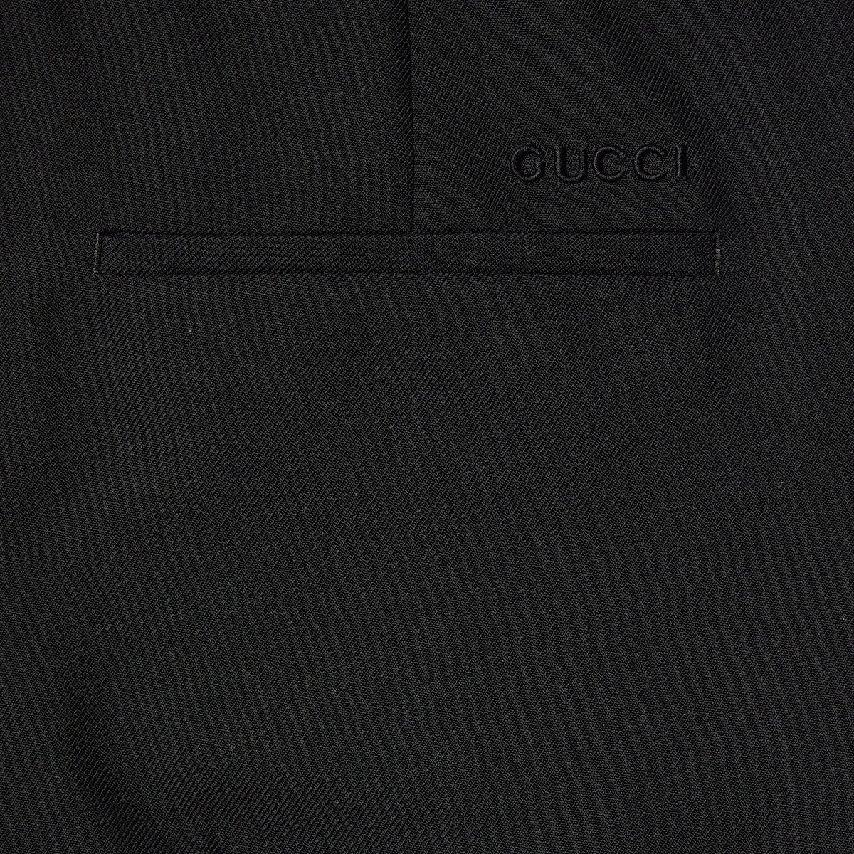 【GUCCI】GUCCI WOOL TWILL CROPPED PANTS BLACK Wool blend twill pant in black | GUCCI® US