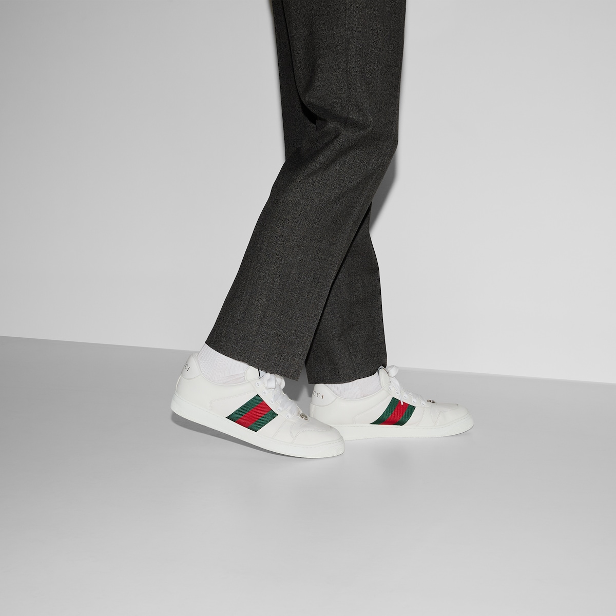 Men's Screener sneaker in white leather