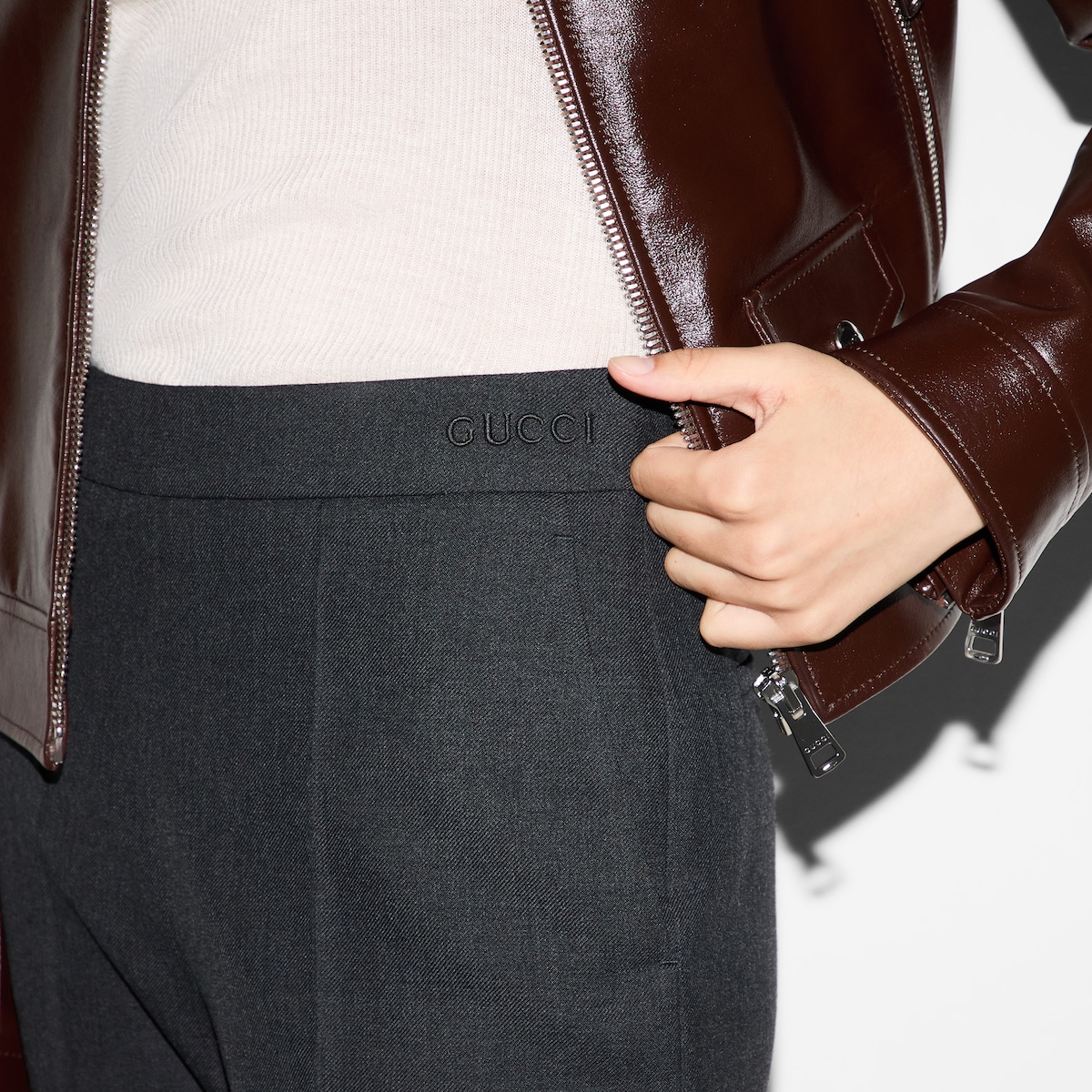 Wool gabardine pant