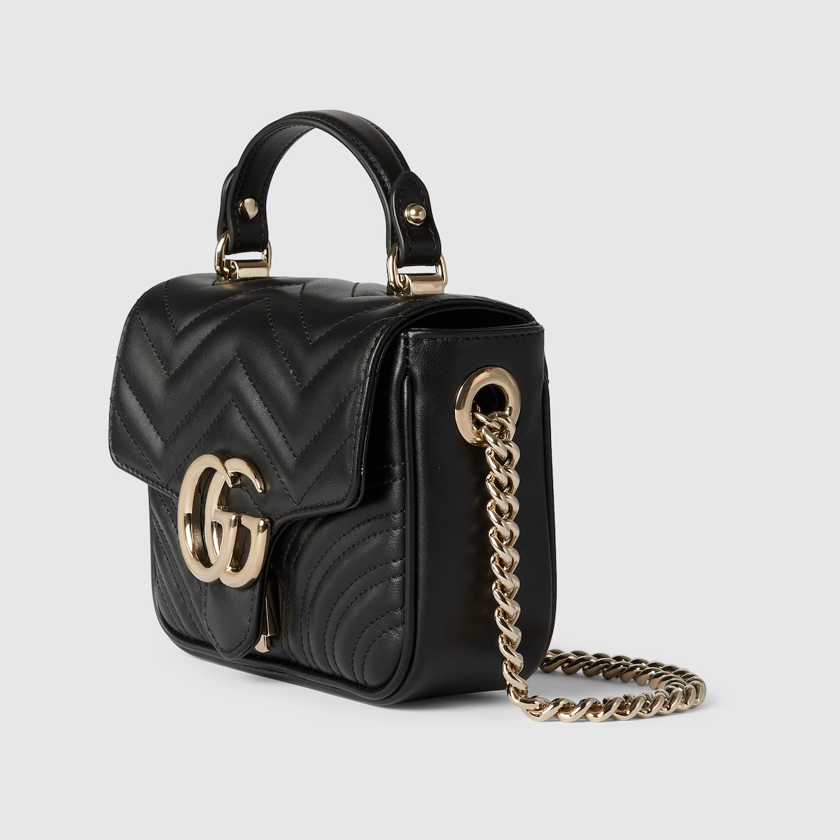 Minibolsa para el hombro GG Marmont con asa superior inpiel negra GUCCI MX