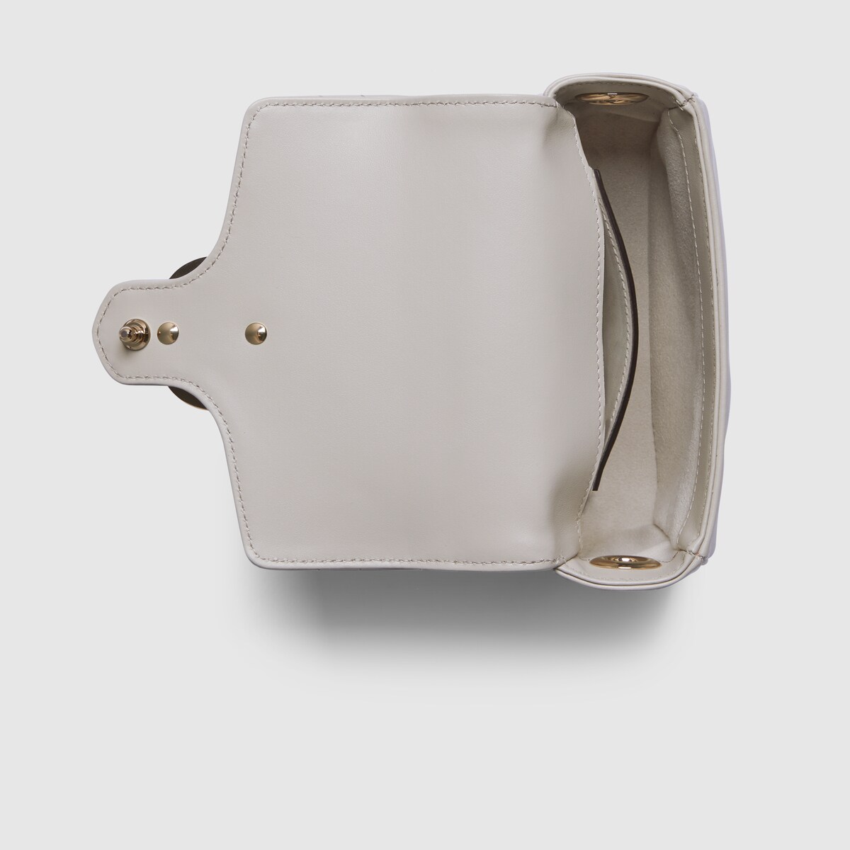 GGマーモント〕ミニ トップハンドルバッグ ・ライトグレー レザー