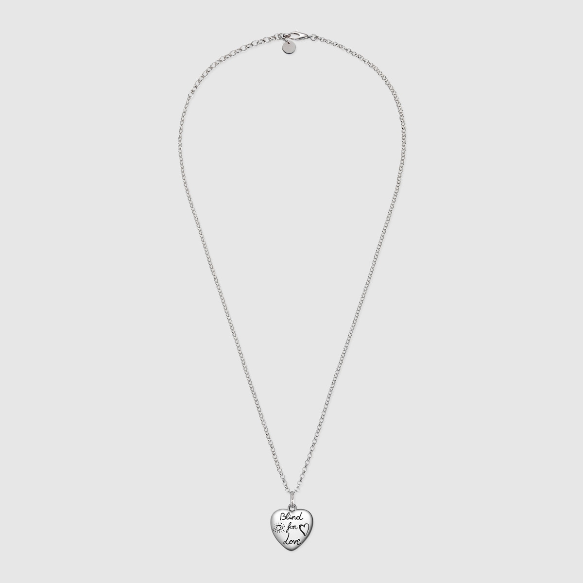 925 Sterling Silver Blind For Love Necklace With Gucci Motifs | GUCCI® US