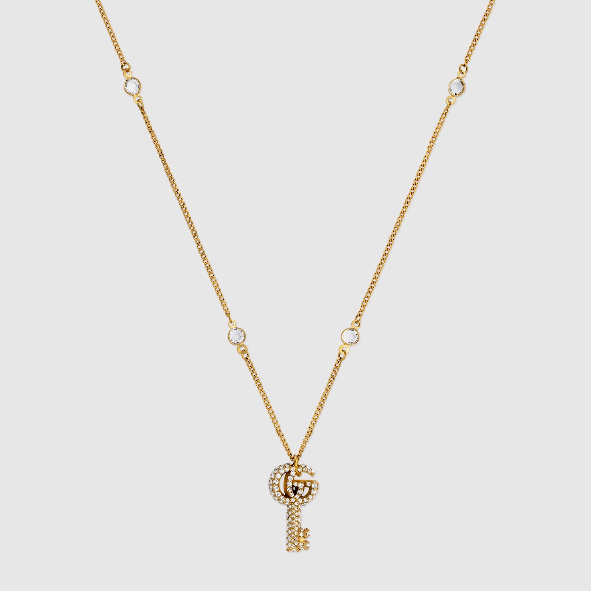 GUCCI☆クリスタル付き ダブルG キー ネックレス☆すぐ届く