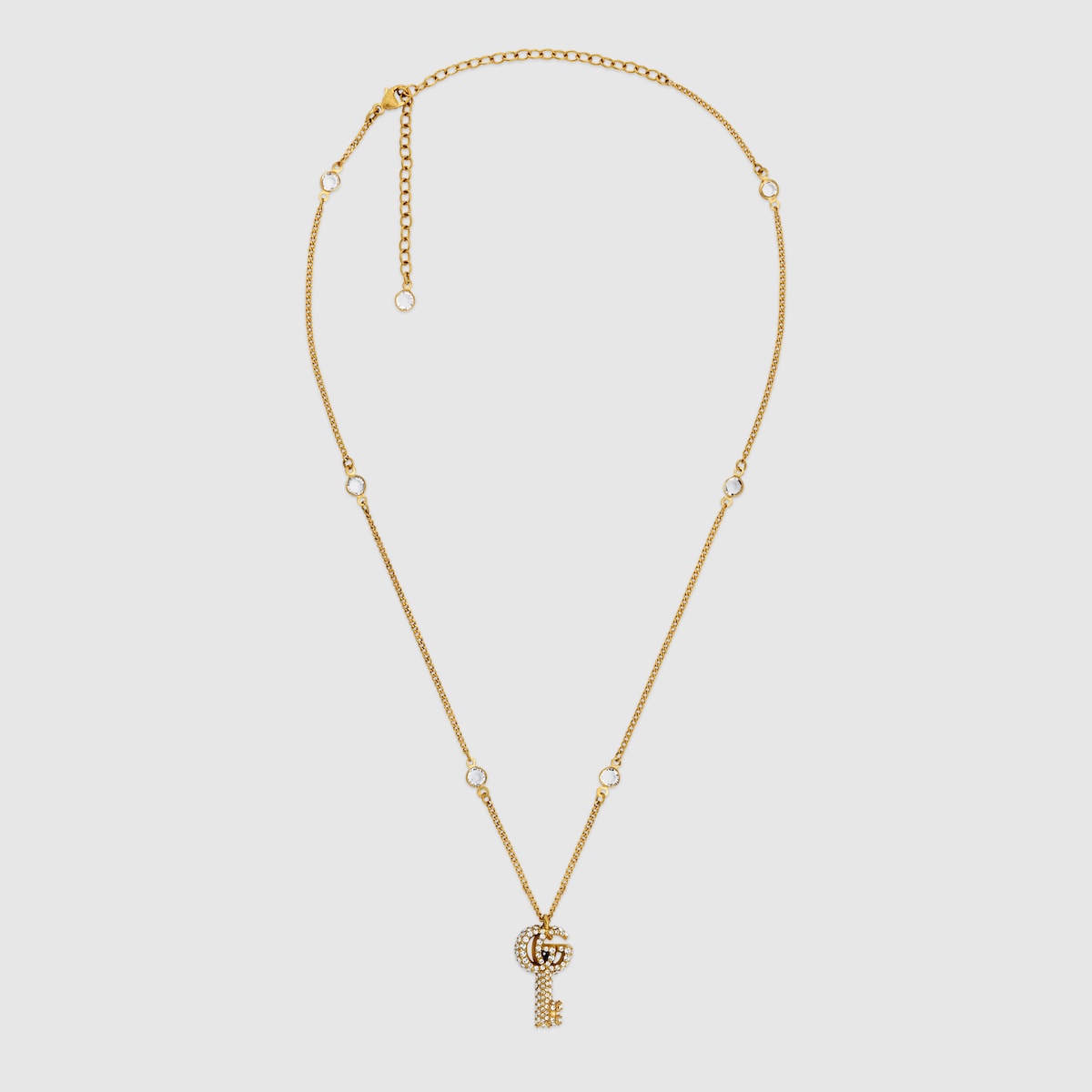 ネックレス・ペンダント Gold-plated l Double G Crystal Necklace Crystal Double G necklace in ivory | GUCCI® US