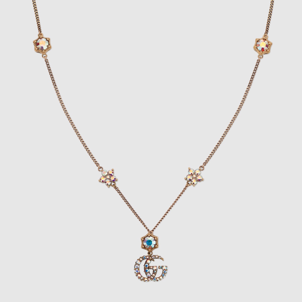 GUCCI クリスタル付き メタル ダブルG ブローチ GUCCI☆クリスタル付き メタル ダブルG ブローチ☆すぐ届く！