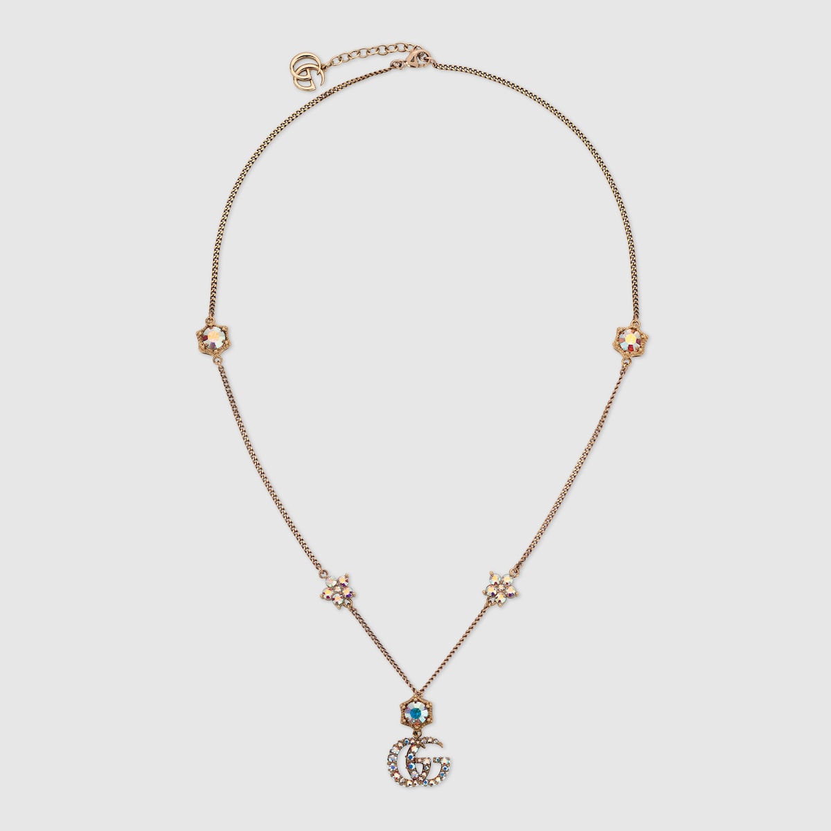 グッチファッション小物クリスタル付き ダブルG ネックレス | GUCCI® JP