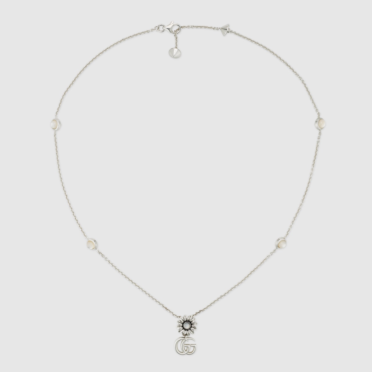 GG Marmont mother of pearl necklace in 925 sterling silver