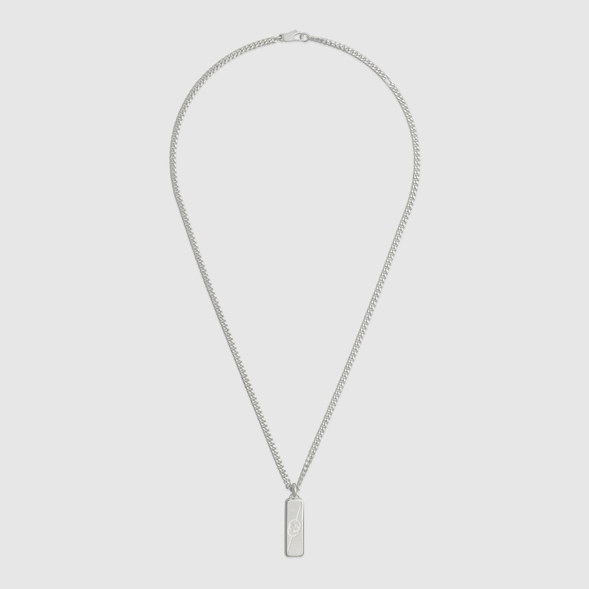 【Gucci】Interlocking Double G Necklace 925 Sterling Silver Gucci Interlocking Double G Logo Pendant Necklace 925