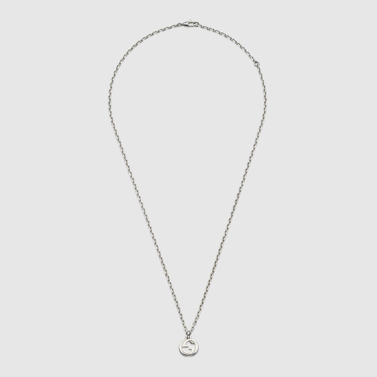 独特な店 Interlocking Gucci chain silver sterling 925 in necklace ストラップ