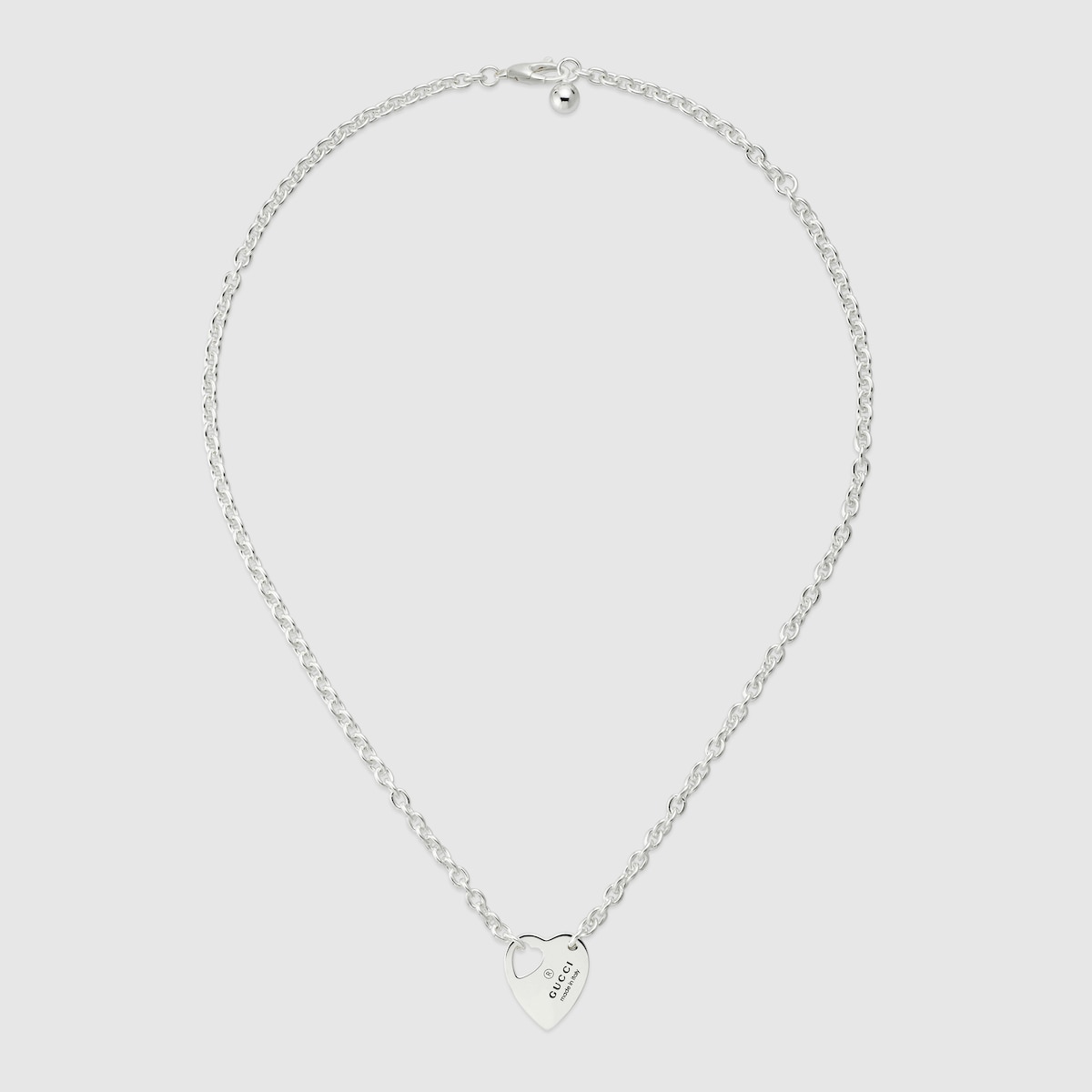 Trademark chain pendant necklace in 925 sterling silver