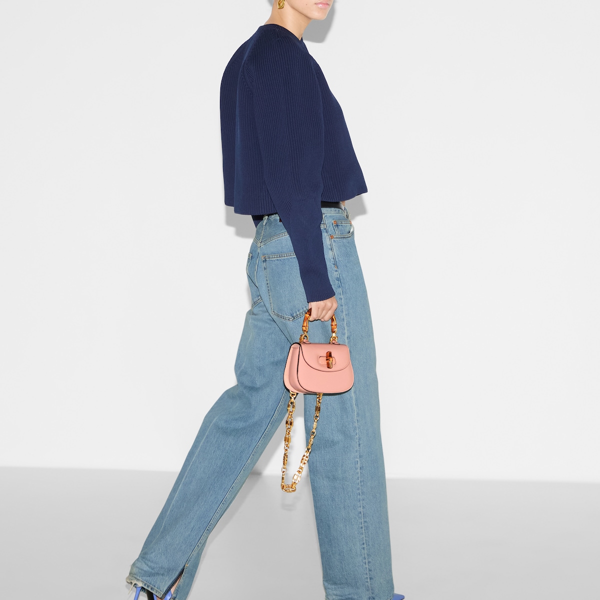 Gucci Bamboo 1947 mini bag in light pink patent leather