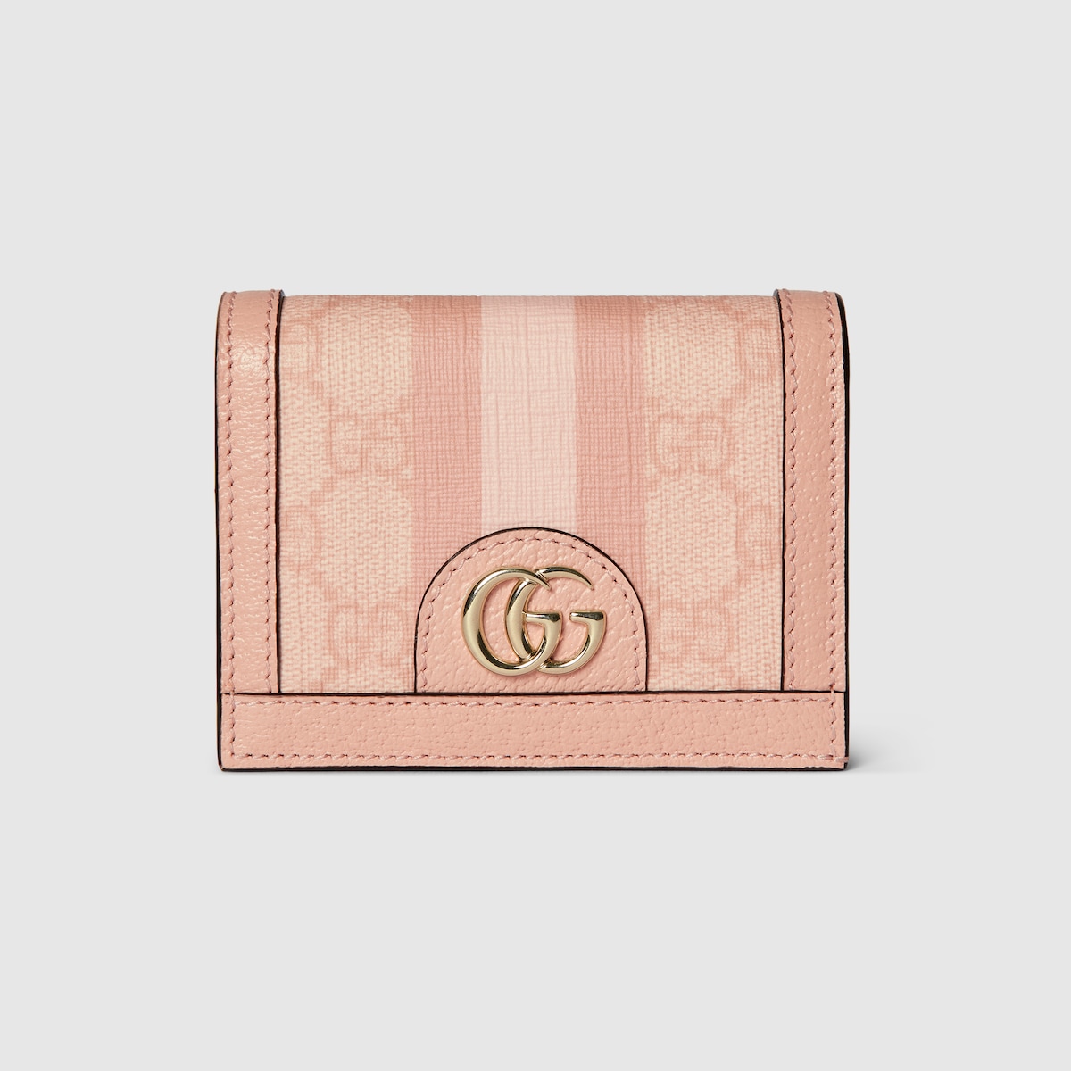 Ophidia card case wallet in dusty pink GG Supreme GUCCI Australia