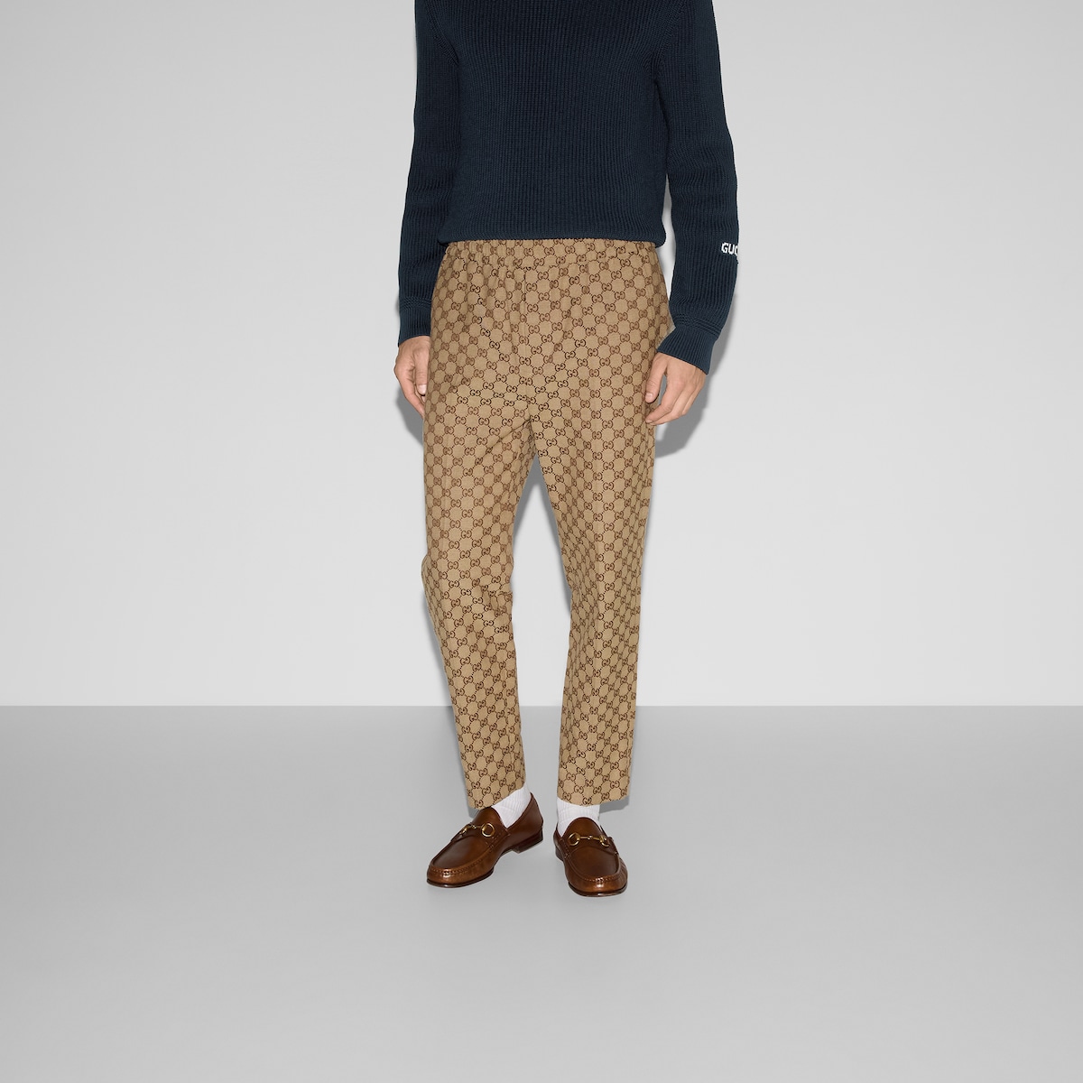 GGキャンバス ジョギングパンツ ・キャメル＆エボニー | GUCCI公式
