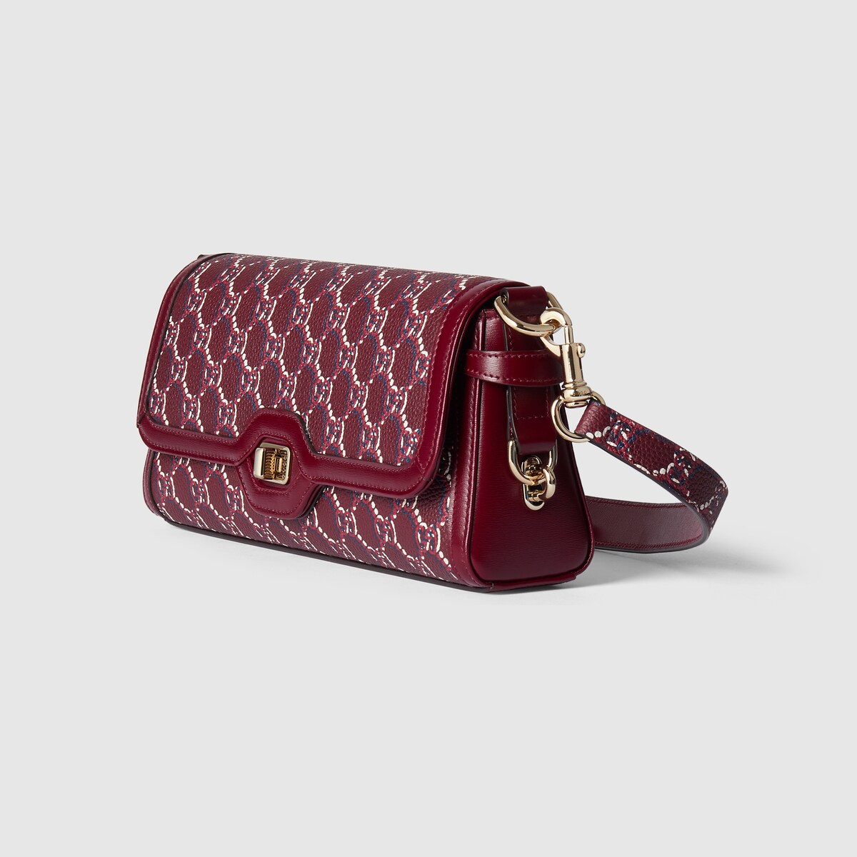 Gucci Luce small shoulder bag in Rosso Ancora leather | GUCCI® UK