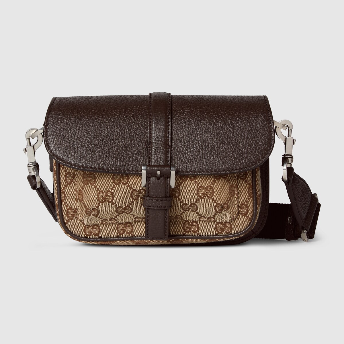 Bi-color GG super mini bag in beige and ebony Original GG canvas | GUCCI® US