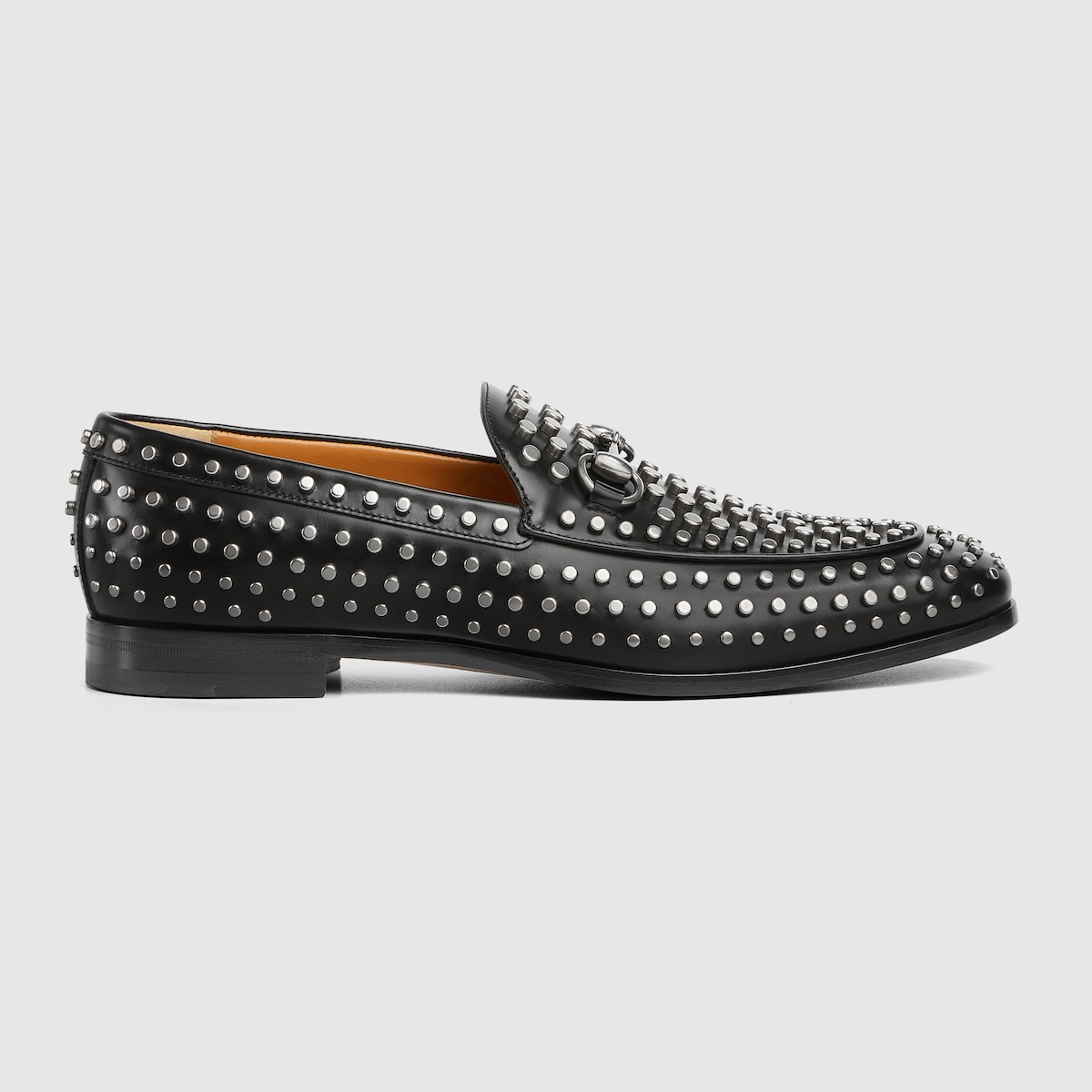 Black studded mens loafers hotsell