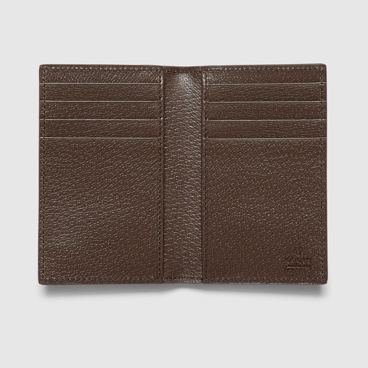 Brown interior GG long card case in beige and ebony Supreme