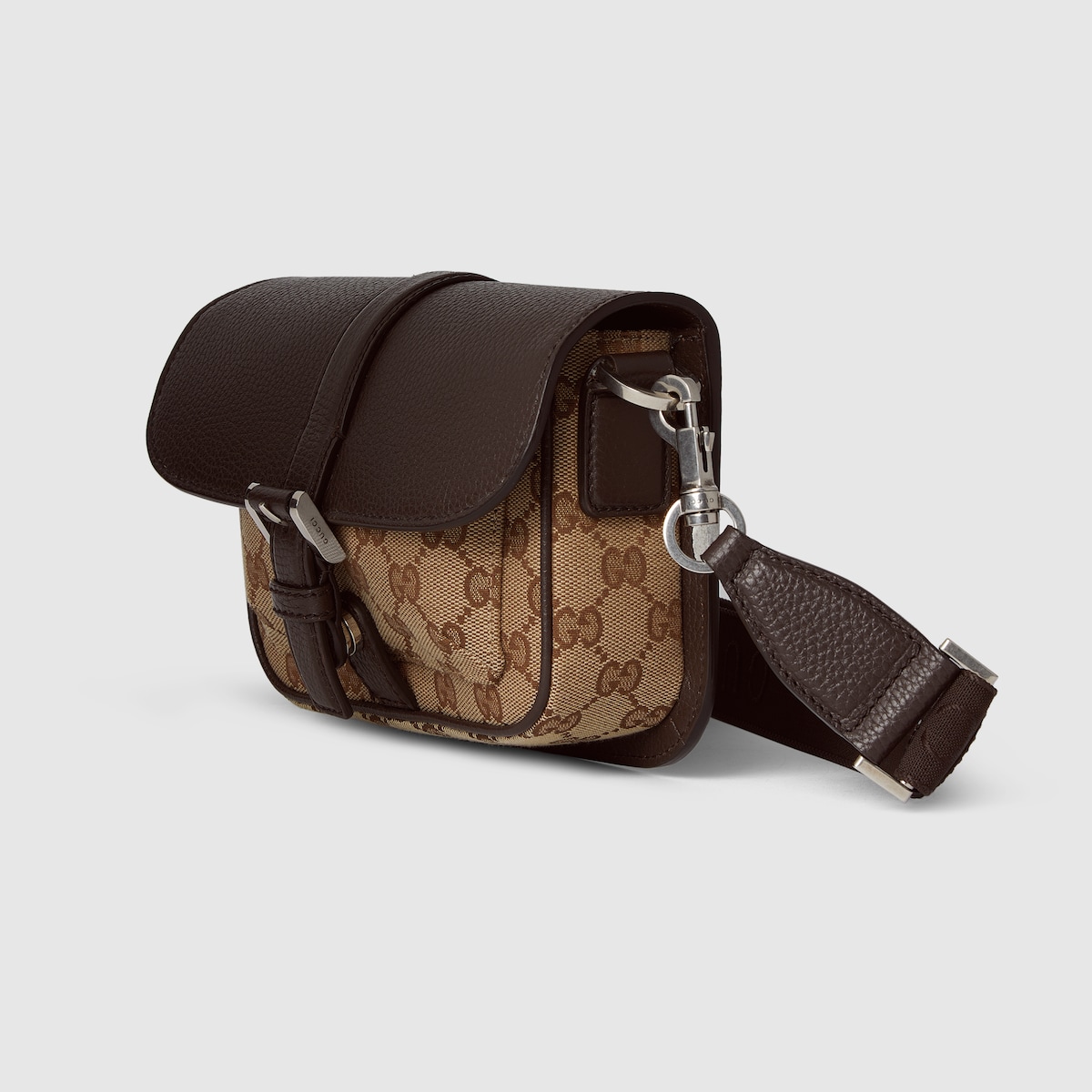 Bi-color GG super mini bag in beige and ebony Original GG canvas | GUCCI® US