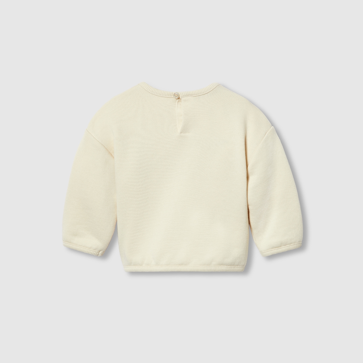 Baby cotton sweatshirt with Web in white GUCCI IE