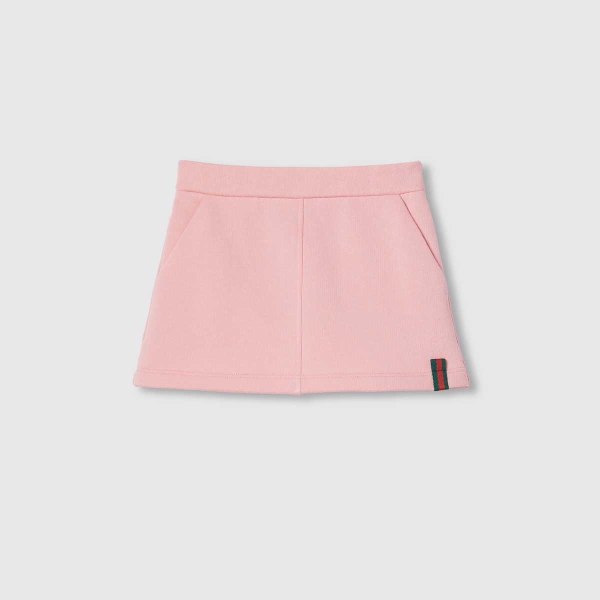V TWELVE BOX LOGO SKIRT ピンク 1 Children's cotton skirt with Web in pink | GUCCI® US