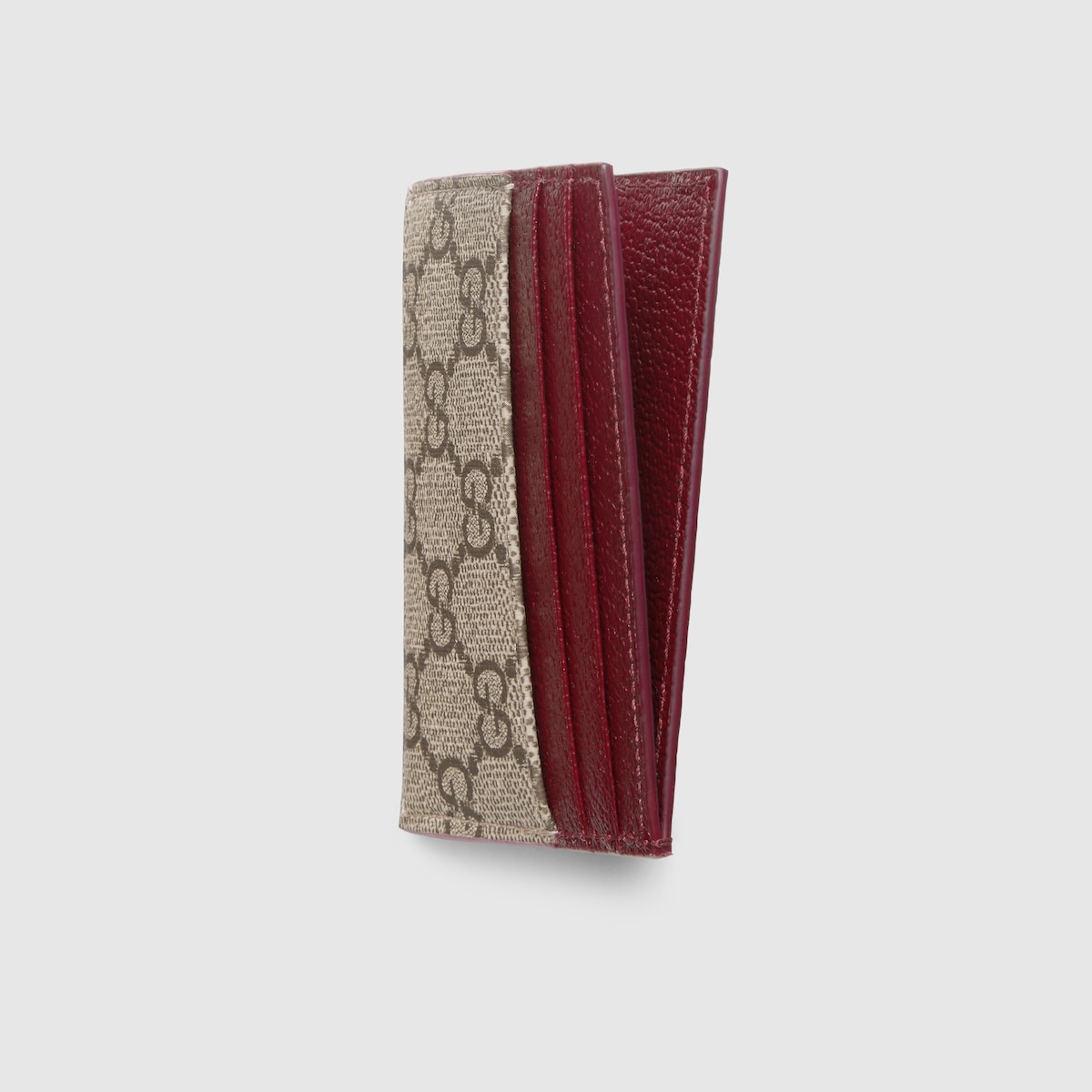 Bi-color GG card case in beige and ebony Supreme | GUCCI® US