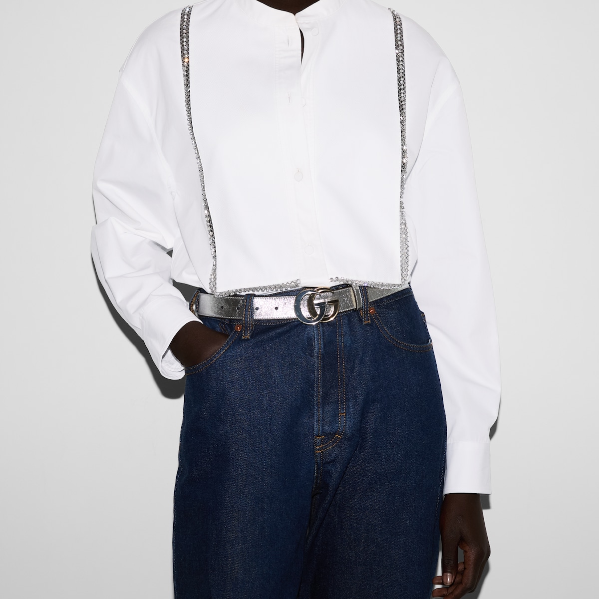 ベルト GUCCI FW25 CINTURA 4CM MARMONT (400593 AP00T 1000) GG Marmont wide belt in black | GUCCI® US