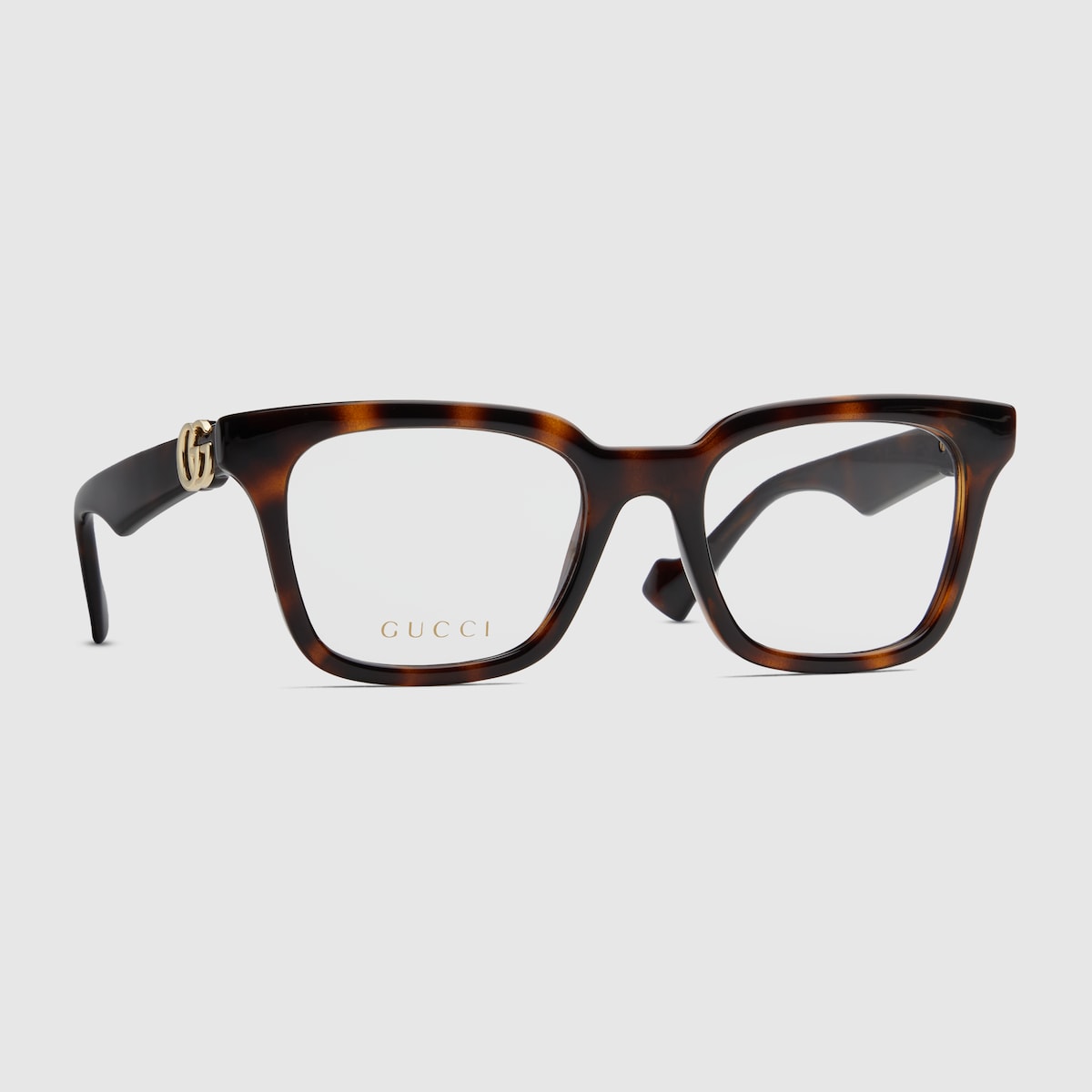 Square optical frame in dark tortoiseshell | GUCCI® US