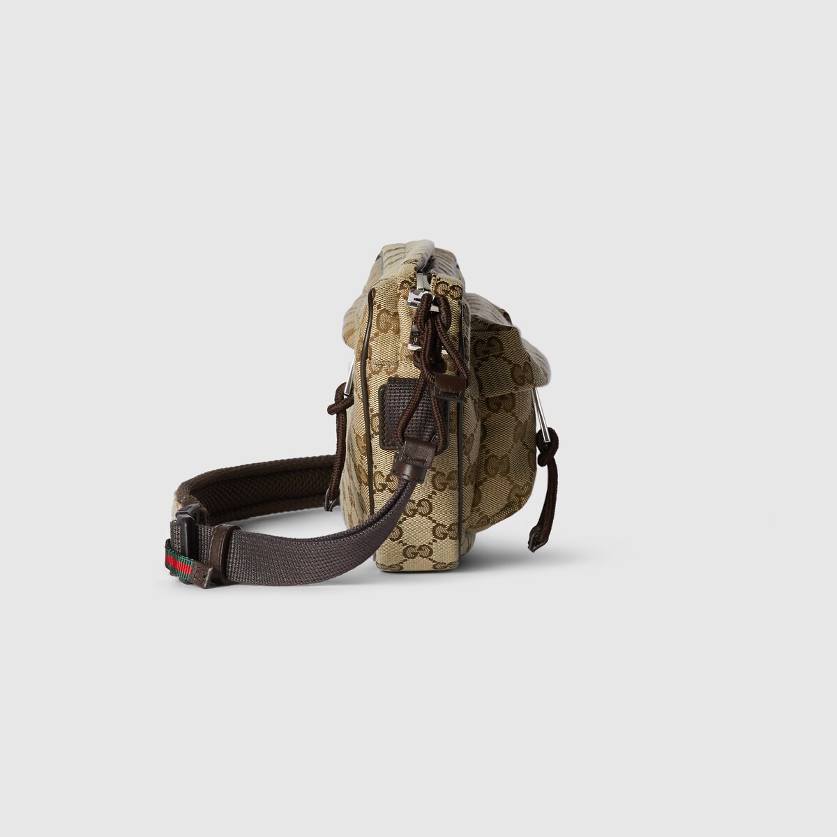 Ophidia small boston bag in beige and brown GG fabric | ® AU