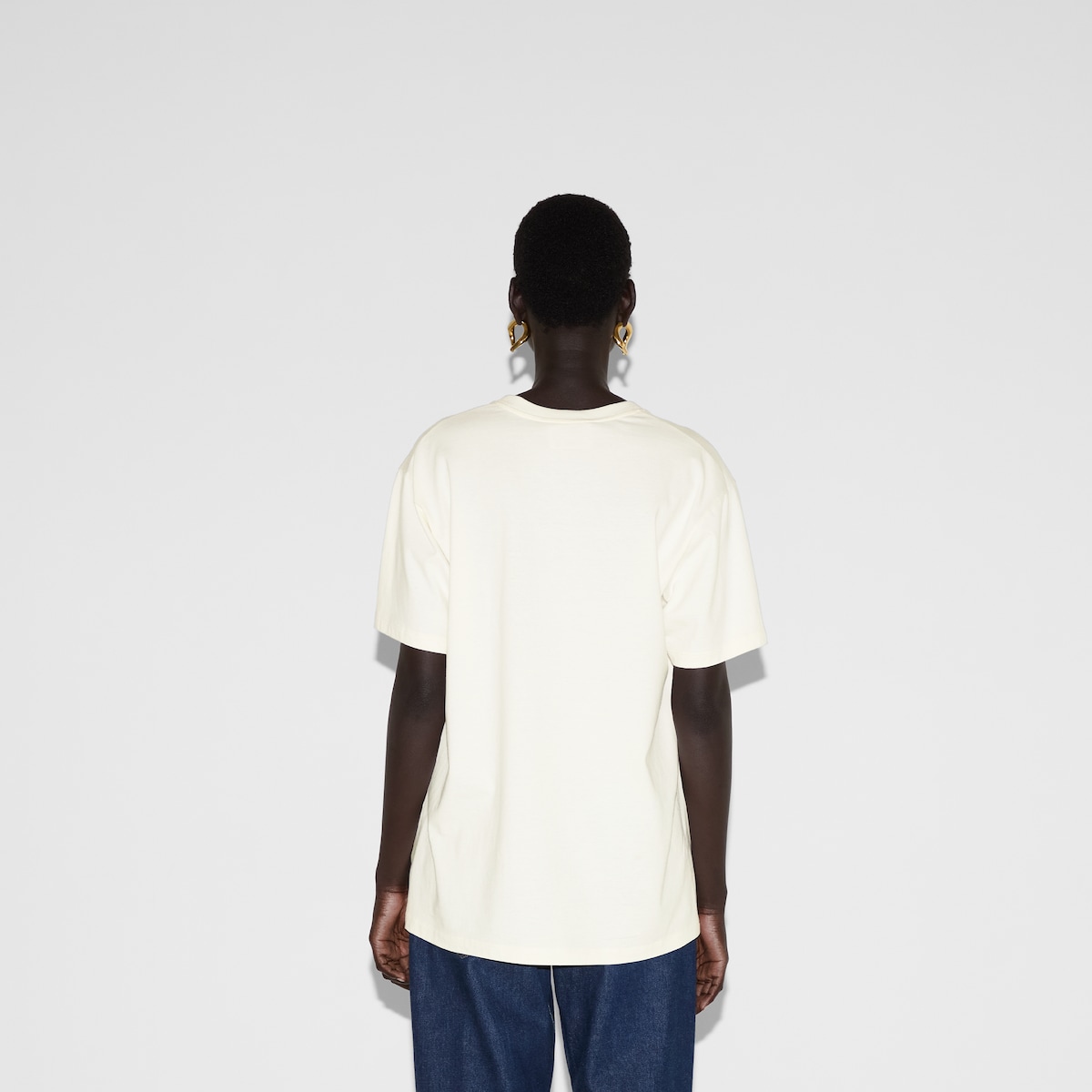 GUCCI リッププリント Tシャツ サイズM GUCCI リップスティック プリント コットン Tシャツ ・ホワイト