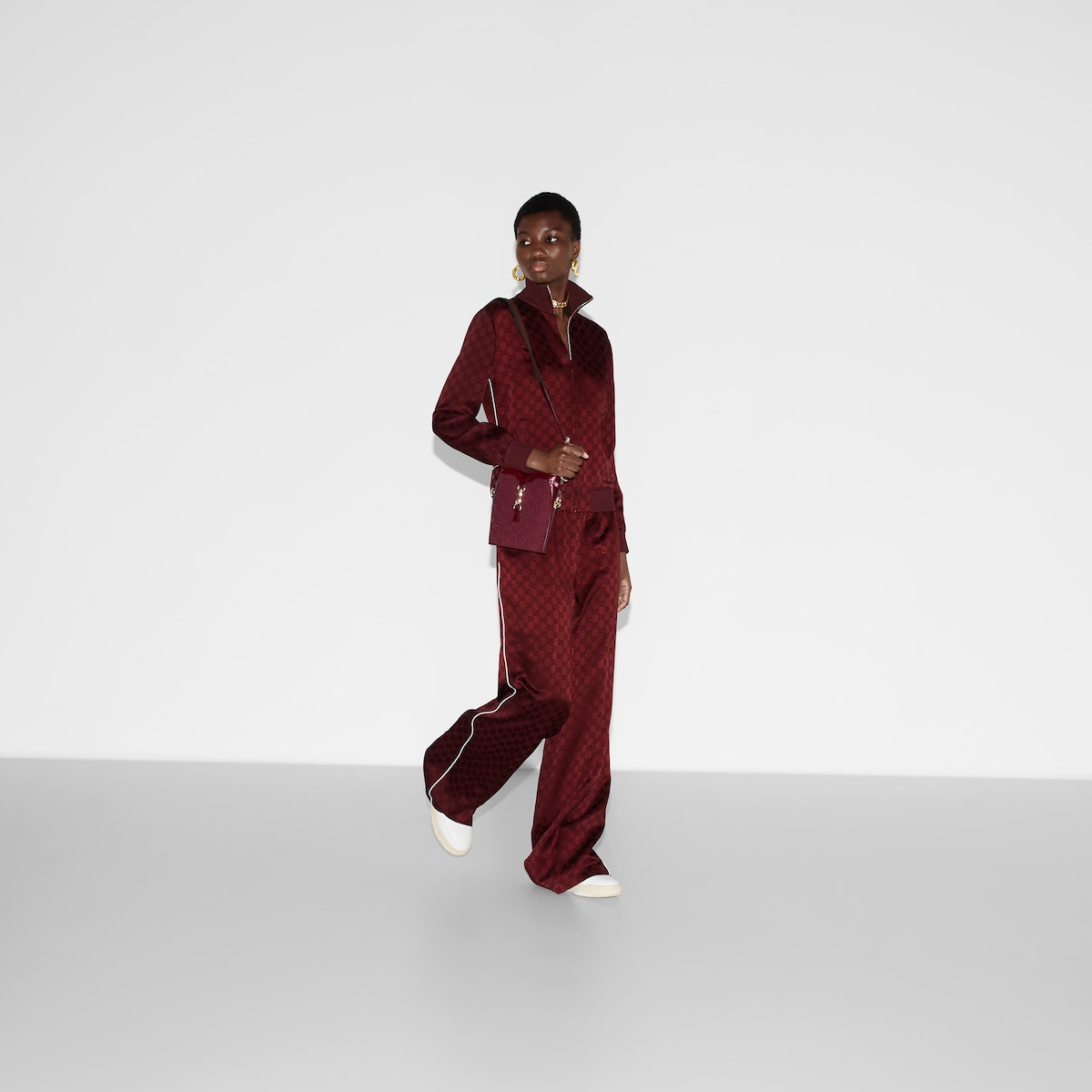 GG canvas bomber jacket in camel and ebony | GUCCI® US