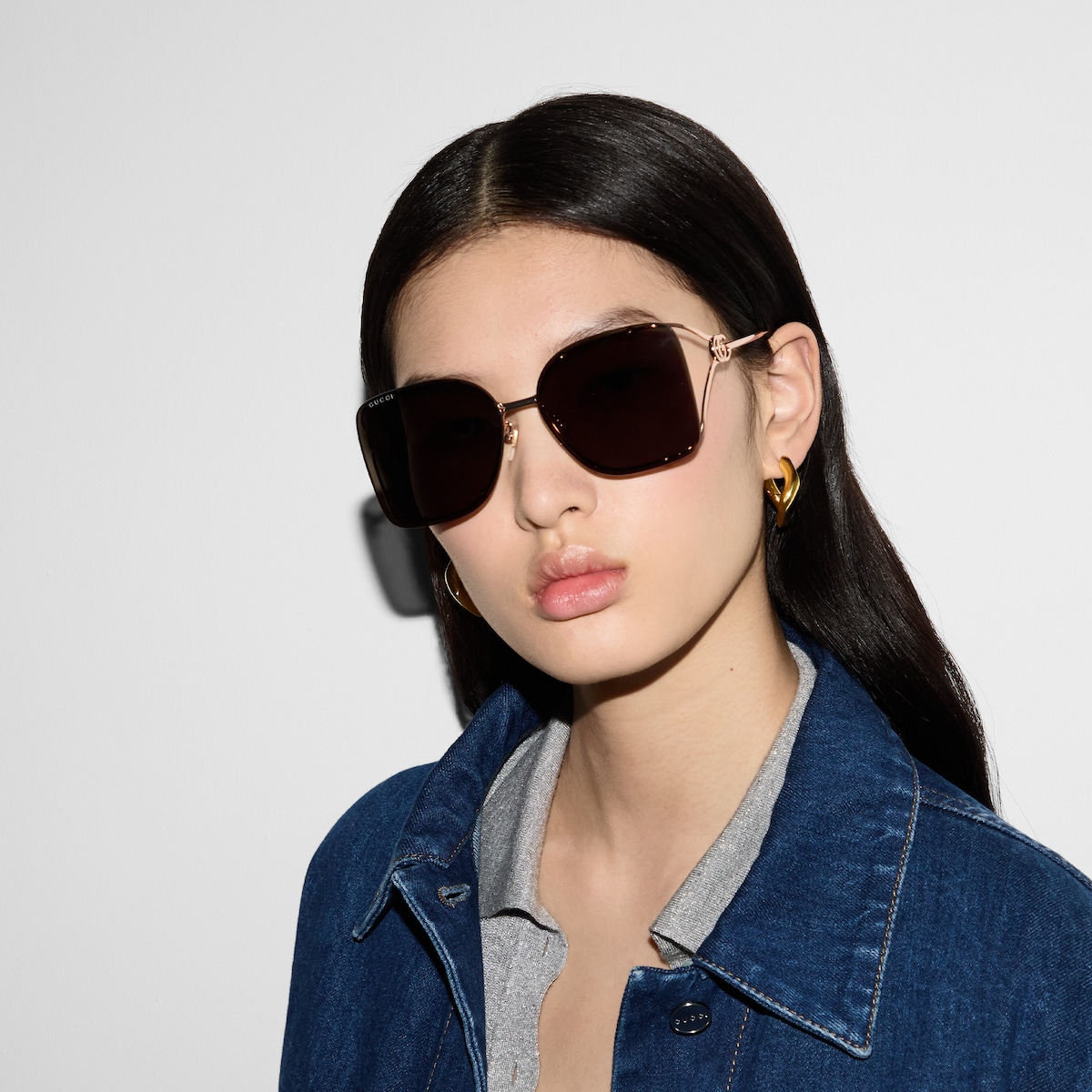 サングラス GUCCI Gucci - GG1282SA - 004 gold gold pink Gucci GG1282SA - 004 Gold | Sunglasses Woman