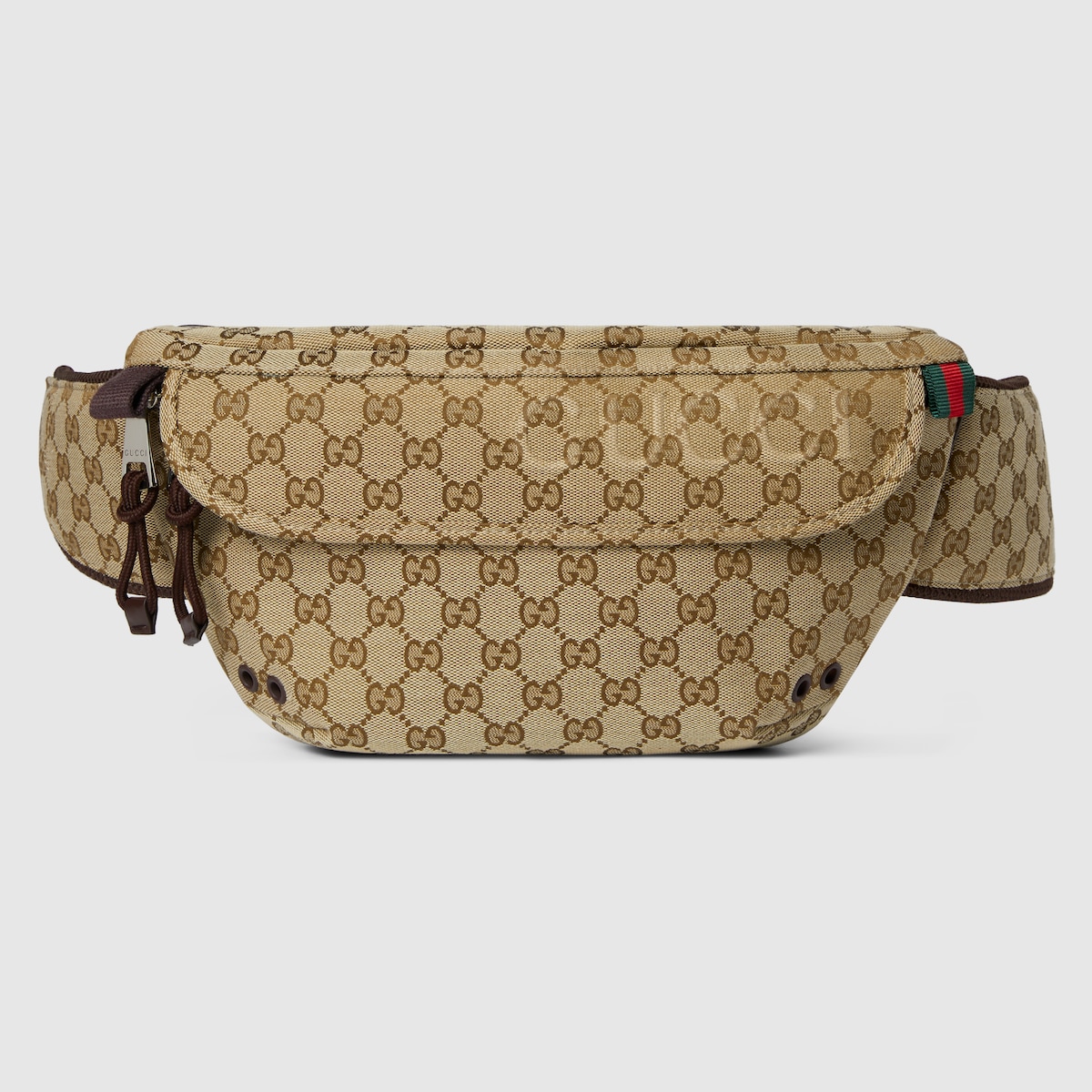 Small GG belt bag in beige and ebony GG canvas GUCCI TR