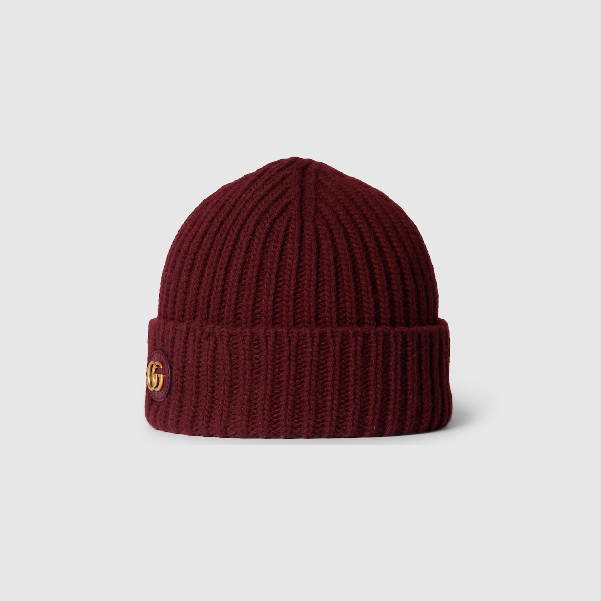 Wool cashmere hat with Double G in burgundy GUCCI Canada