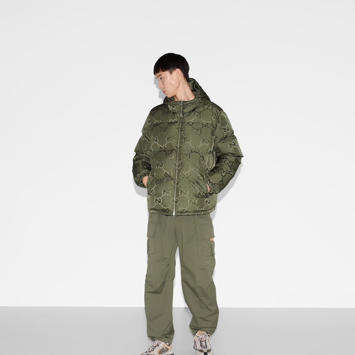 Jumbo GG canvas down jacket