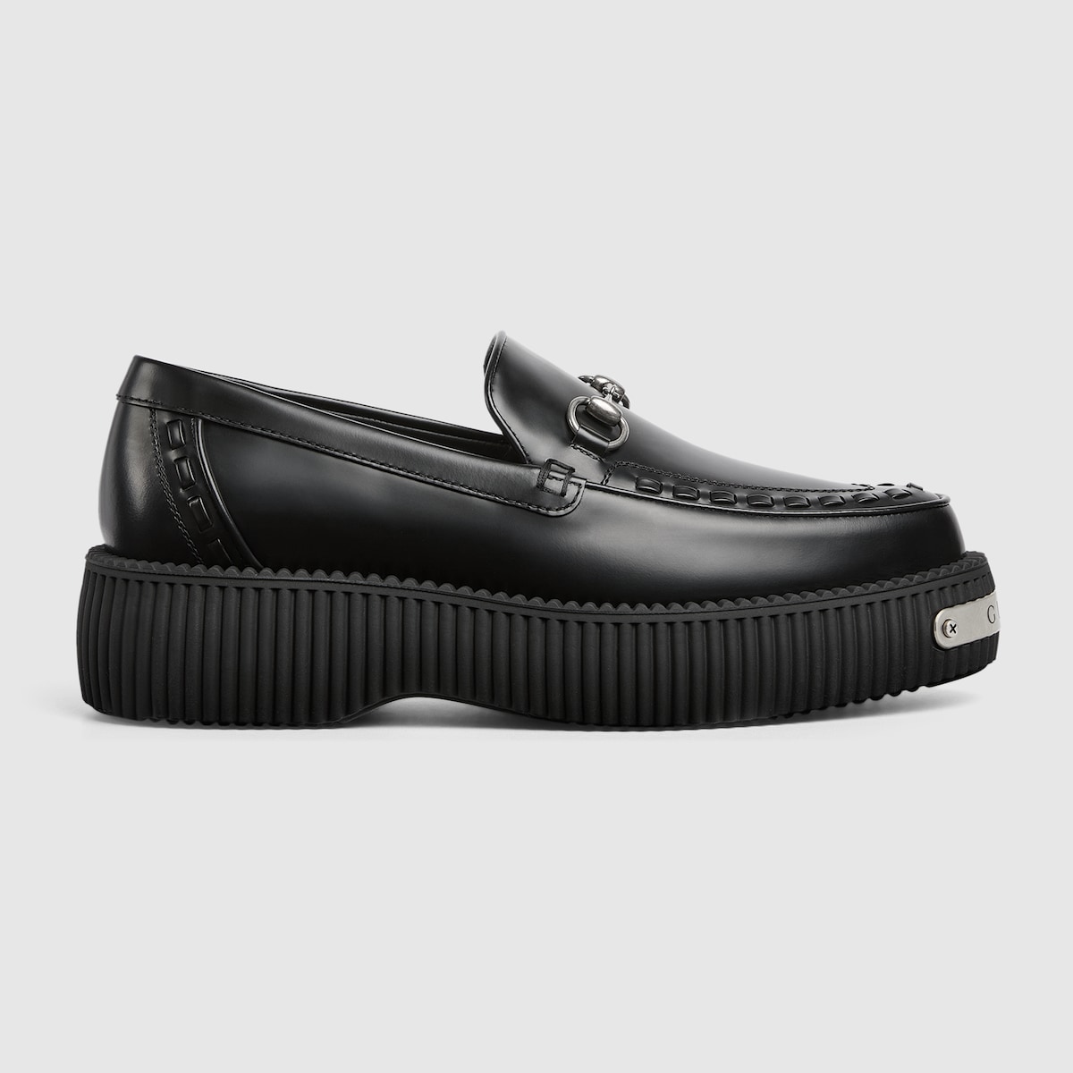 【 開梱 設置?無料 】 creeper Horsebit Gucci Women's loafer leather black in 靴