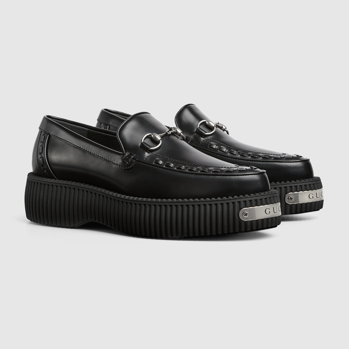 見逃し厳禁！おトクな creeper Horsebit Gucci Women's loafer leather black in アクセサリー