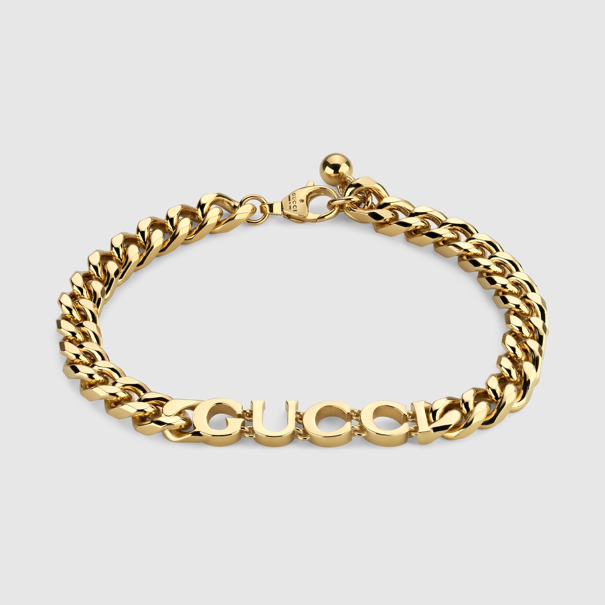 Gucci Script chain bracelet in yellow gold-toned metal